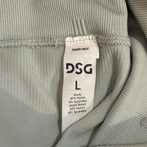 Large DSG Light Green Ribbed High-Waisted Tummy Control Leggings Pastel Mint - Picture 3 of 7